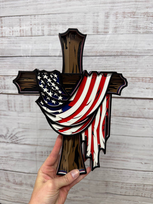 American Flag Cross
