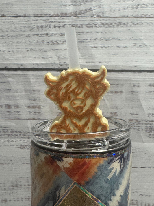 Highland Cow  Straw Buddy