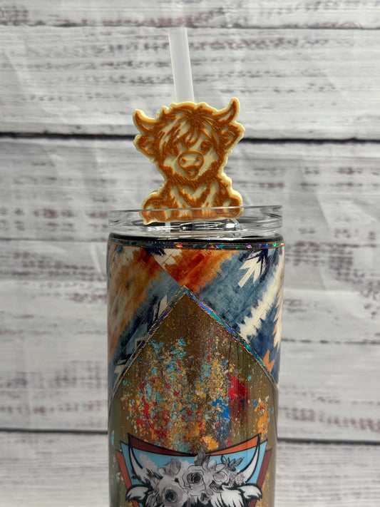 Highland Cow  Straw Buddy