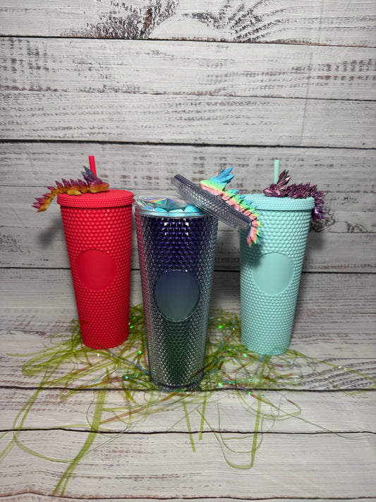 24oz Studded Tumbler with Candy and Straw Buddy