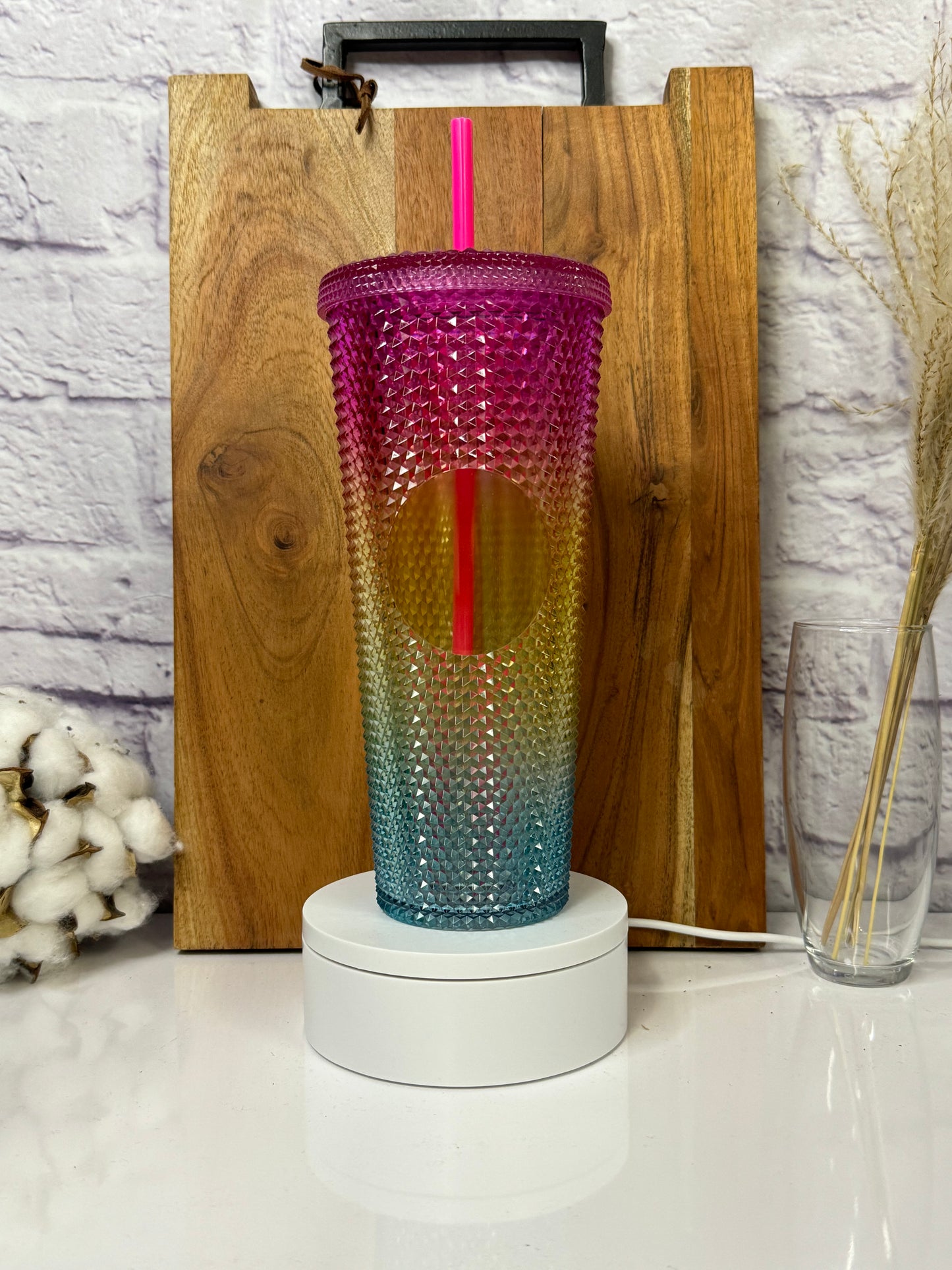 24oz Studded Tumbler with Candy and Straw Buddy