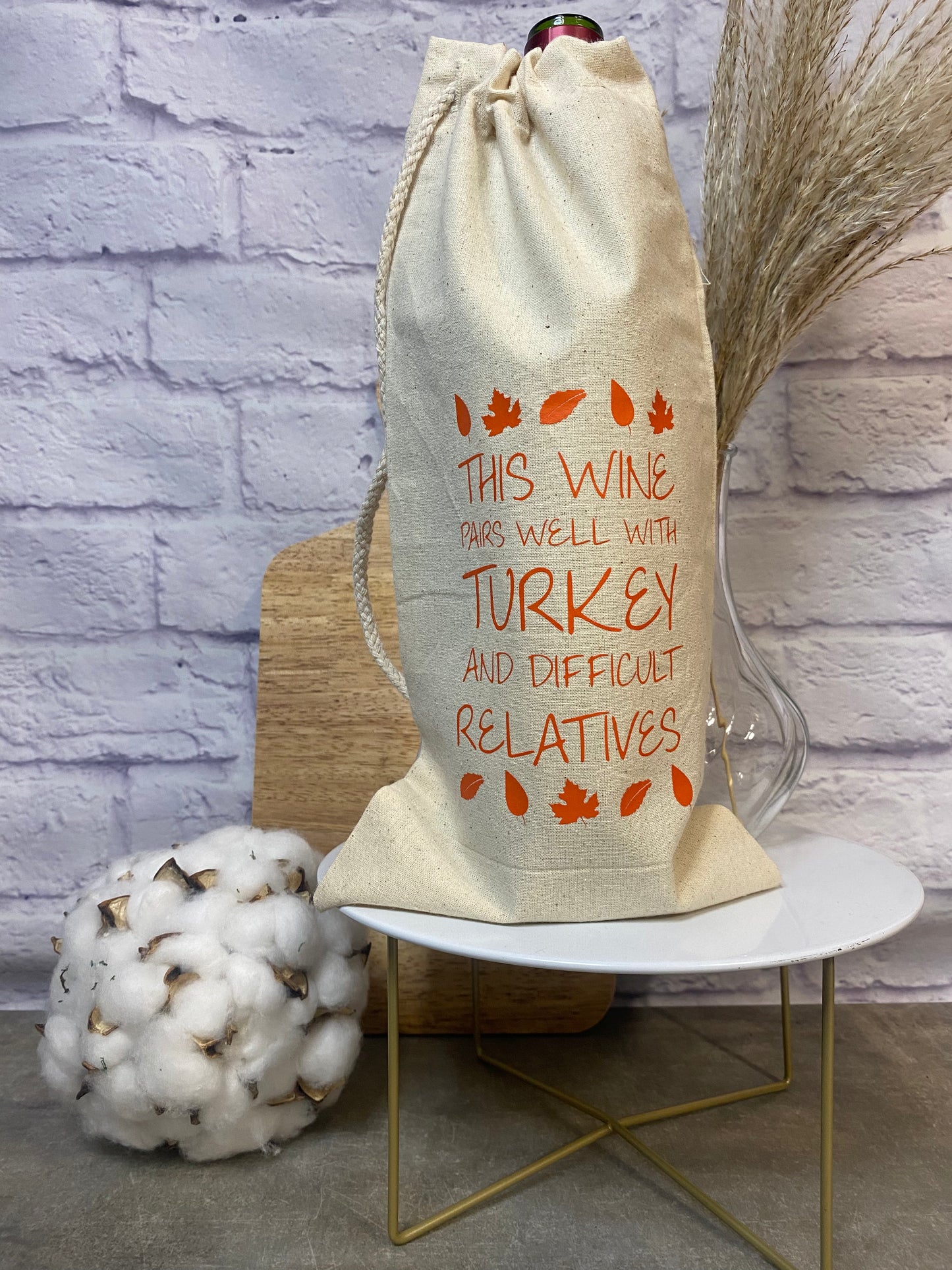 Turkey & Difficult Relatives Wine Bag