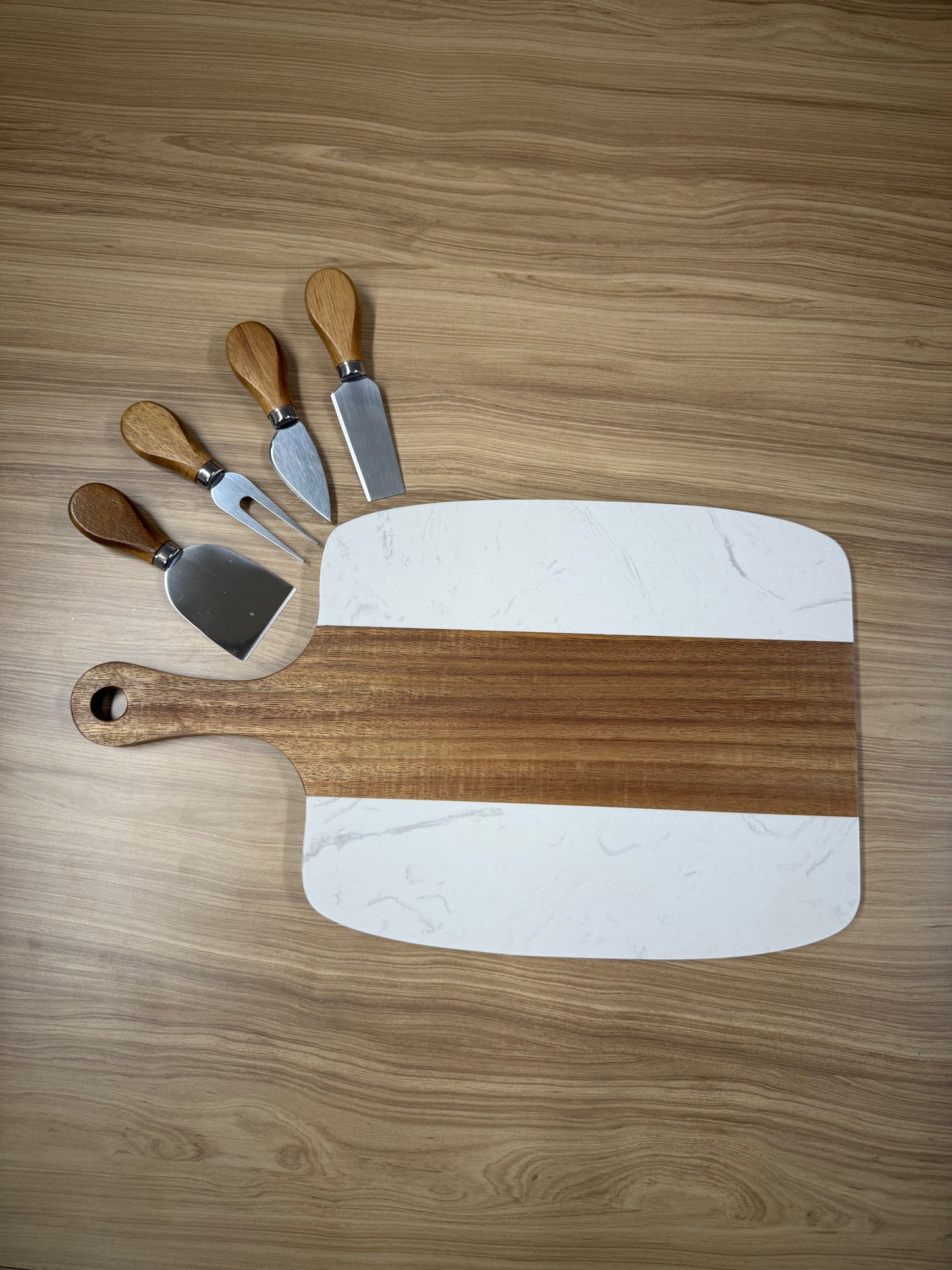 Marble & Wood Charcuterie Board