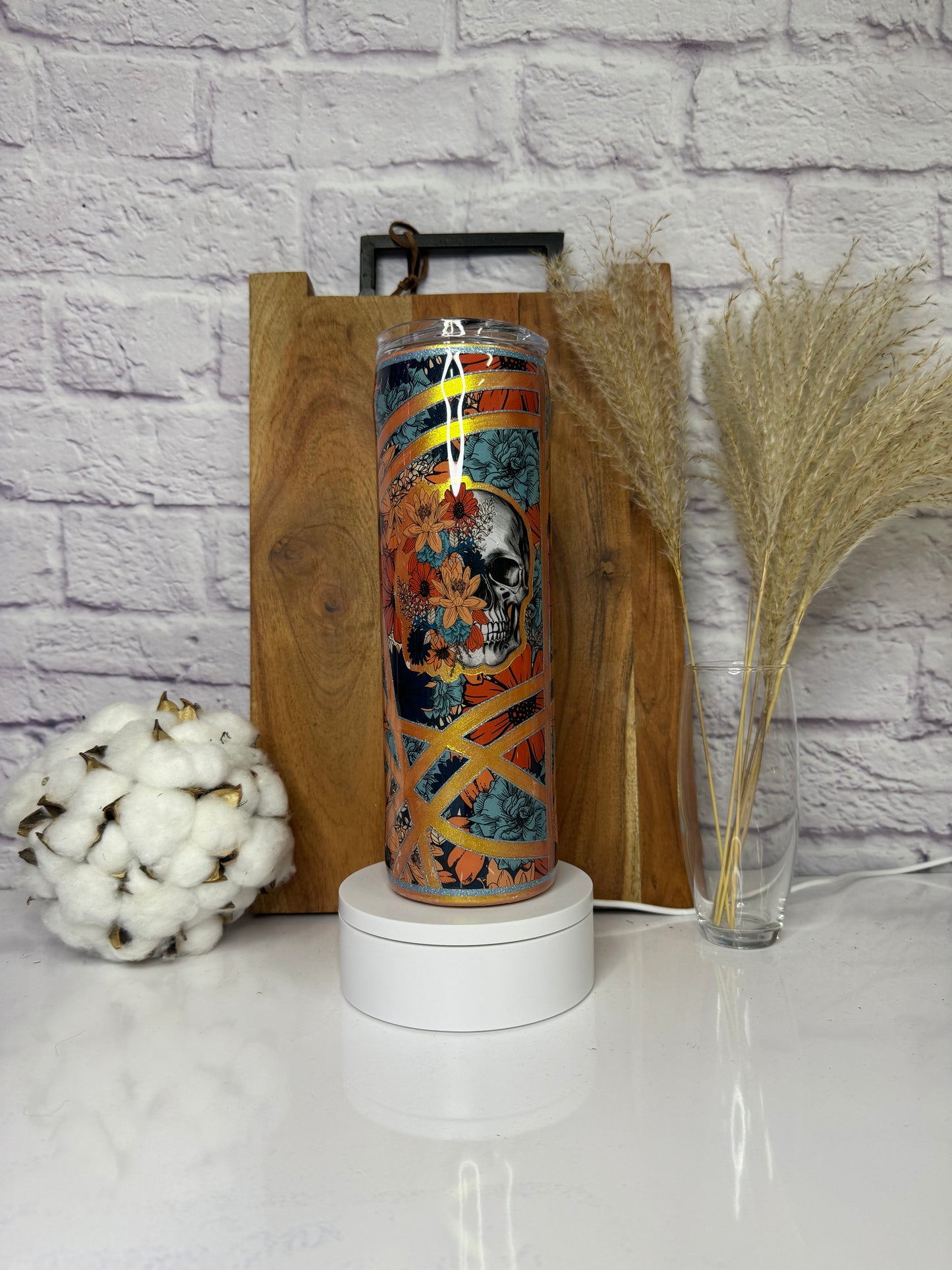 RTS 30oz Floral Skull