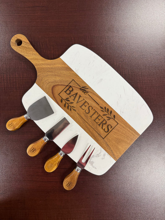 Marble & Wood Charcuterie Board