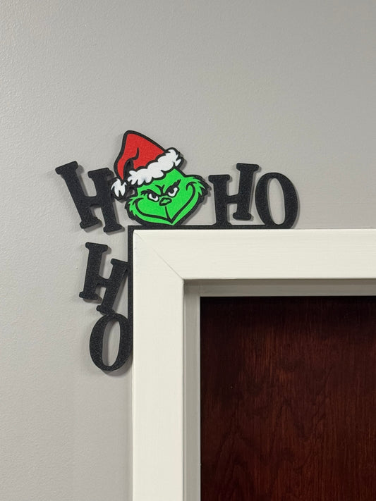 HO HO HO Grinch Door Corner