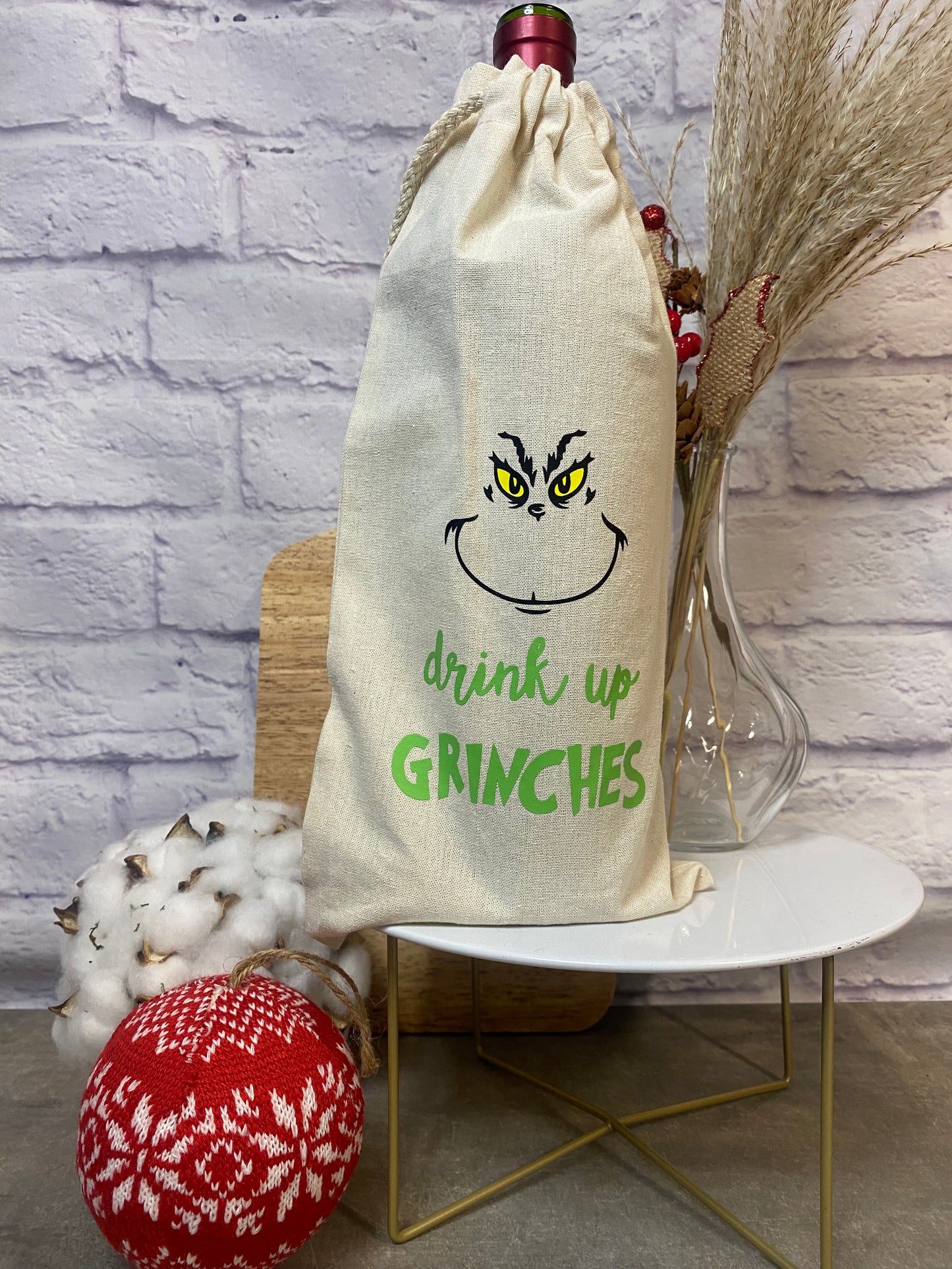 Drink Up Grinches Wine Bag