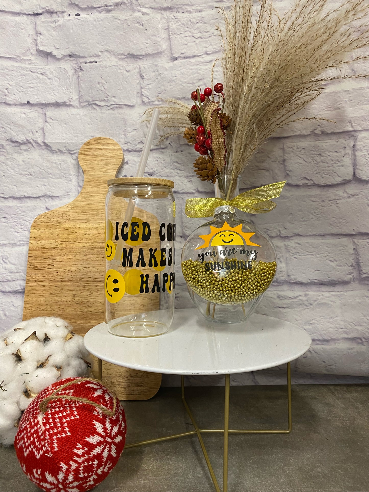 BE HAPPY Glass Can Bundle