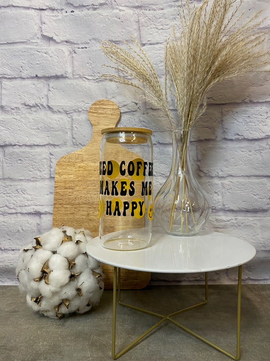 Happy Coffee Glass Can