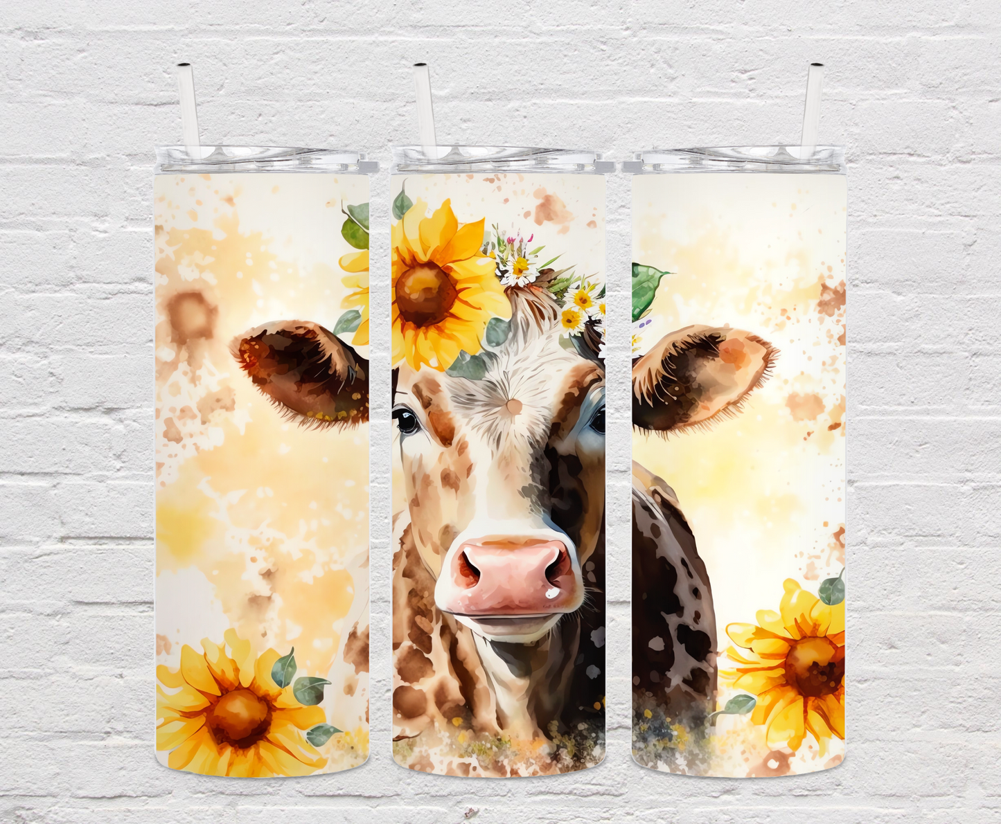Highland Cow Sunflower Tumbler