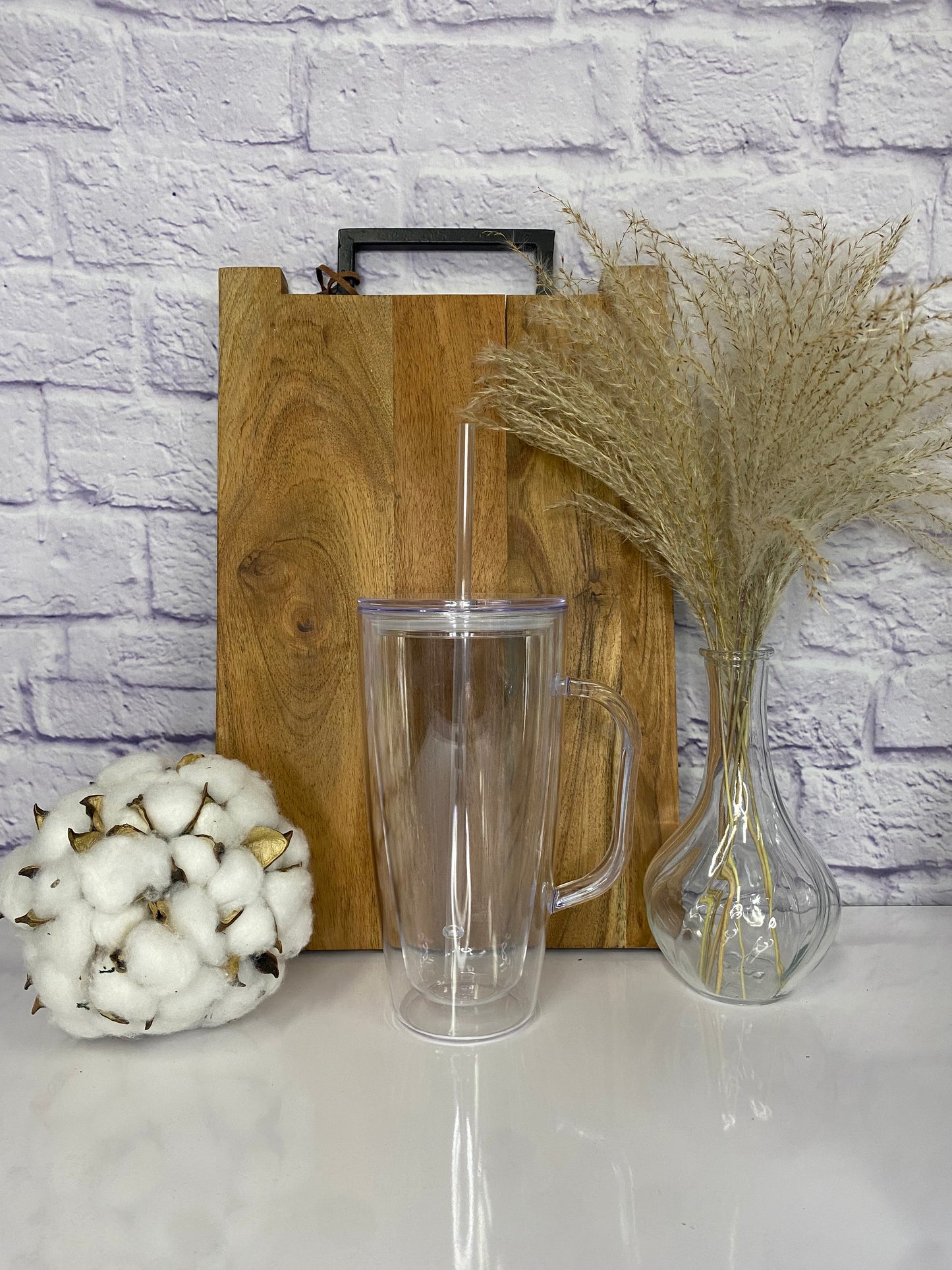 25oz Acrylic Snowglobe Tumbler with Handle