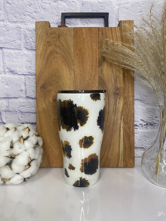RTS 30oz Cow Hide Glitter Tumbler
