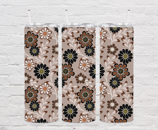 Neutral Floral Tumbler